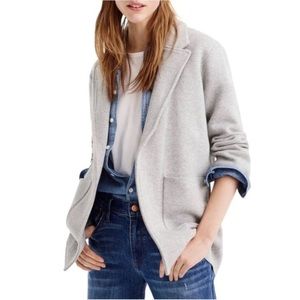 J. Crew Heather Gray Sophie Wool Blend Open Front Sweater Blazer Size Small